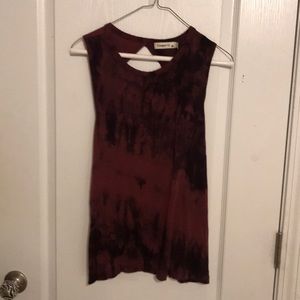 open back maroon tie dye tank